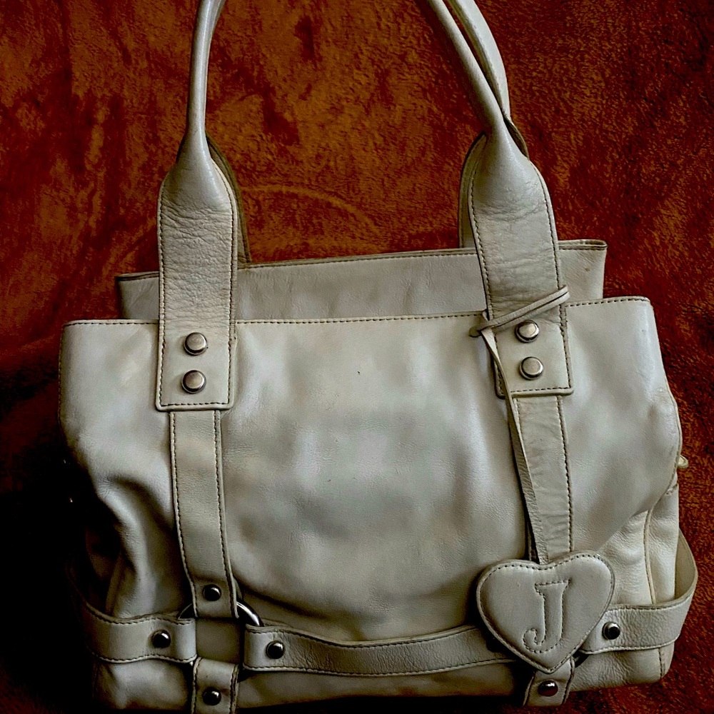 Vintage Juicy Couture white leather large handbag